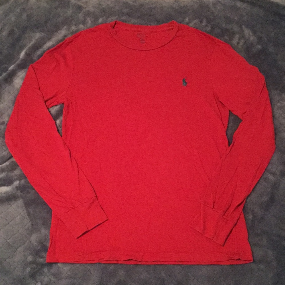 Red Long Sleeve Polo Shirt